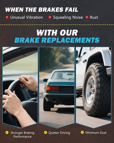 طقم فرامل لـ 2012 2013 2014 2015 2016 2017 2018 Ram 1500، مجموعة وسادات فرامل سيراميك ودوارات ومحور محمل العجلات، استبدال الفرامل المحفورة والمشقوقة [13.23 بوصة دوار أمامي و13.86 بوصة] in Kuwait