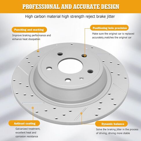 Disc Brake Kits with Pads and Rotors Front & Rear Drilled Slotted Vented Rotor for 2013 2014 2015 2016 Hyundai Elantra (Gt) 2013-2014 Elantra Coupe 2012 Veloster 2014-2016 Kia Forte Koup in Kuwait