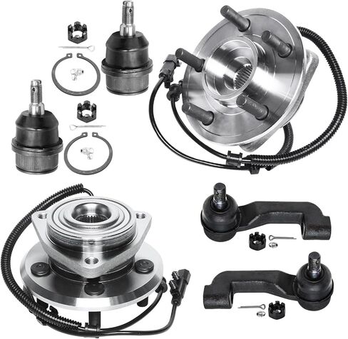 Detroit Axle - Front Wheel Bearing Hubs Kit for Jeep 2008-2012 Liberty 2007-2011 Dodge Nitro, 2 Wheel Hub Bearings Assembly 2 Lower Ball Joints 2 Outer Tie Rod Ends 2009 2010 Replacement in Saudi Arabia