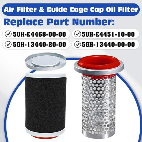 5UH-E4458-00-00 Air Filter and Guide Cage Cap Fit for Yamaha Grizzly 350 400 450 Bruin 350 Wolverine 350 450 Kodiak 400 450 in Kuwait