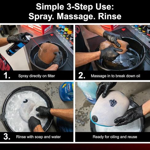 منظف ​​فلتر الهواء الرغوي من تاسك فيرست لاين، 15.5 أونصة (6 عبوات) - رذاذ تنظيف فلتر الهباء الجوي - يزيل الزيت القديم والأوساخ من مرشحات الرغوة in Kuwait