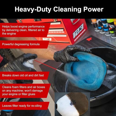 منظف ​​فلتر الهواء الرغوي من تاسك فيرست لاين، 15.5 أونصة (6 عبوات) - رذاذ تنظيف فلتر الهباء الجوي - يزيل الزيت القديم والأوساخ من مرشحات الرغوة in Kuwait