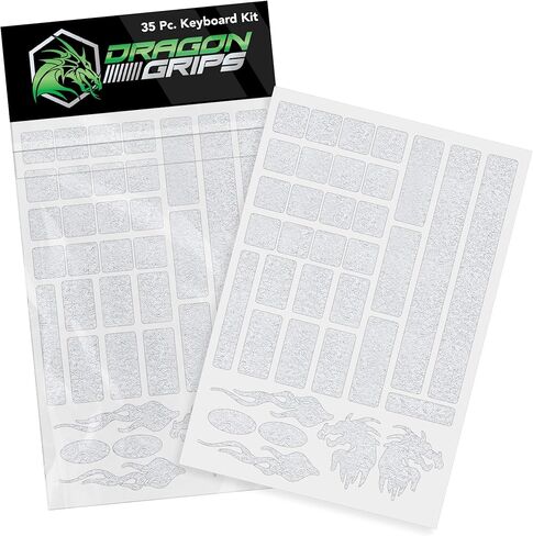 Dragon Grips Gaming Keyboard Grips Set for Backlit Keycaps Mechanical Keyboard & Gamer Mouse (Clear) Self Adhesive | Designed for Razer Redragon Logitech Corsair & All Gaming Keyboards | 35 Pc Set in Kuwait
