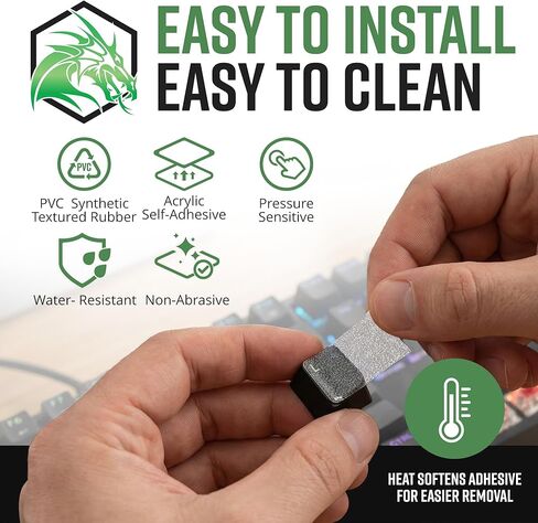 Dragon Grips Gaming Keyboard Grips Set for Backlit Keycaps Mechanical Keyboard & Gamer Mouse (Clear) Self Adhesive | Designed for Razer Redragon Logitech Corsair & All Gaming Keyboards | 35 Pc Set in Kuwait