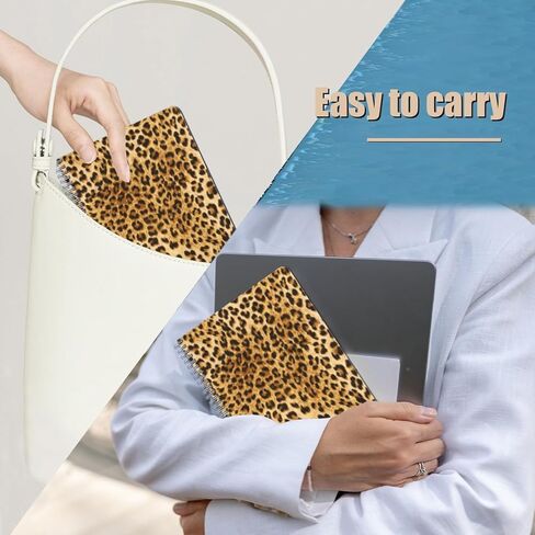 Lined Spiral Journal Notebook,100 Pages,3 Pack,5.71x 8.26 inches College Ruled Paper Double-Wire Spiral Notebook for Study and Notes - Leopard Pattern in Saudi Arabia