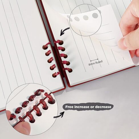 2 حزمة من دفاتر الملاحظات الحلزونية مقاس A5 للمدرسة والمكتب - ورق سميك 120 صفحة، مسطر بالكلية، مجلات كتابة بسيطة، غلاف صلب متين وتصميم مقاوم للماء (أحمر) in Kuwait