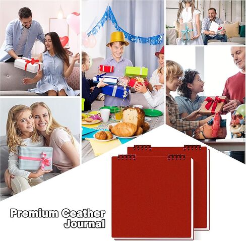 2 حزمة من دفاتر الملاحظات الحلزونية مقاس A5 للمدرسة والمكتب - ورق سميك 120 صفحة، مسطر بالكلية، مجلات كتابة بسيطة، غلاف صلب متين وتصميم مقاوم للماء (أحمر) in Kuwait