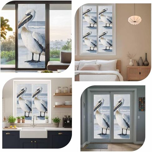 نافذة فيلم الخصوصية متجمد، رسمت البجع ثابت غطاء نافذة الباب، الطيور المحيط الحداثة الرجعية الأشعة فوق البنفسجية حجب فيلم النوافذ للمكتب، الفندق، غرفة النوم، 29.5 × 78.7 بوصة in Kuwait