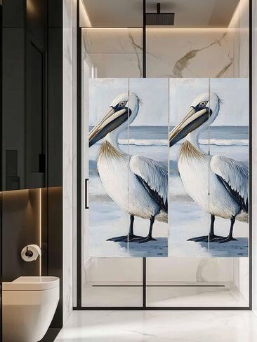 نافذة فيلم الخصوصية متجمد، رسمت البجع ثابت غطاء نافذة الباب، الطيور المحيط الحداثة الرجعية الأشعة فوق البنفسجية حجب فيلم النوافذ للمكتب، الفندق، غرفة النوم، 29.5 × 78.7 بوصة in Kuwait