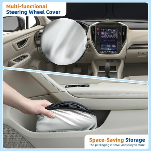 Windshield Sunshade for Mazda CX-30 2019-2026, Foldable Front Windshield Sun Cover with Steering Wheel Shade, UV Heat Reflective Car Sun Visor to Keep Interior Cool in Saudi Arabia