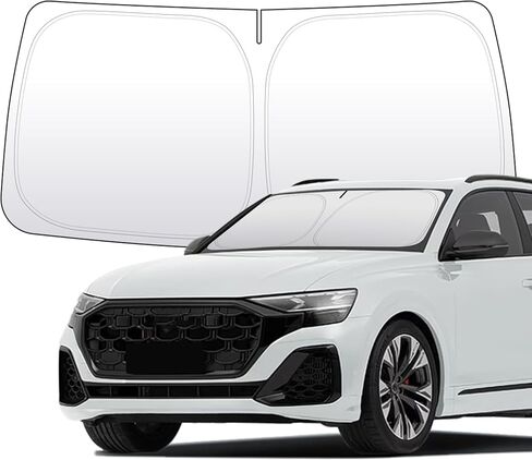 مظلة شمسية سميكة للزجاج الأمامي مكونة من طبقتين متوافقة مع بورش كايين 2019 إلى الوقت الحاضر، كتل شمسية قابلة للطي تناسب 99٪ حرارة، تحافظ على برودة السيارة الداخلية (لبورشه كايين 2019 إلى الوقت الحاضر) in Kuwait