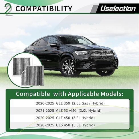 Cabin & Engine Air Filter with Activated Carbon Set for 2020-2024 Mercedes GLE350, GLE450, GLE580, GLS450, GLS580, GLE53 AMG,Select Models, Replaces 1678350200, A1678350400, CU19014, WP10707, WP10544 in Kuwait