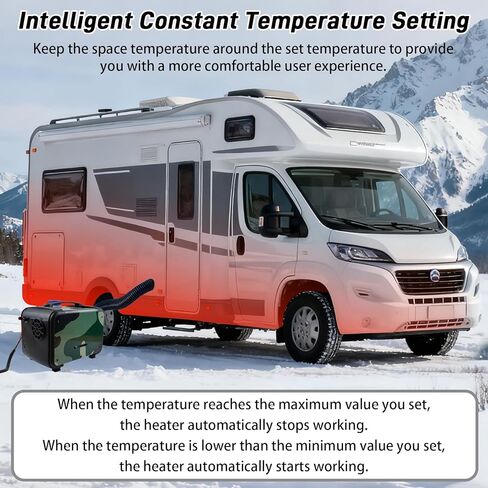 8KW Diesel Heater, 12V/24V All-in-One Parking Heater, Diesel Air Heater with LCD Screen, Bluetooth APP, Heat-Resistant Protective Sleev and 1.2 Gal Fuel Tank for RVs, Campers and Trucks in Saudi Arabia