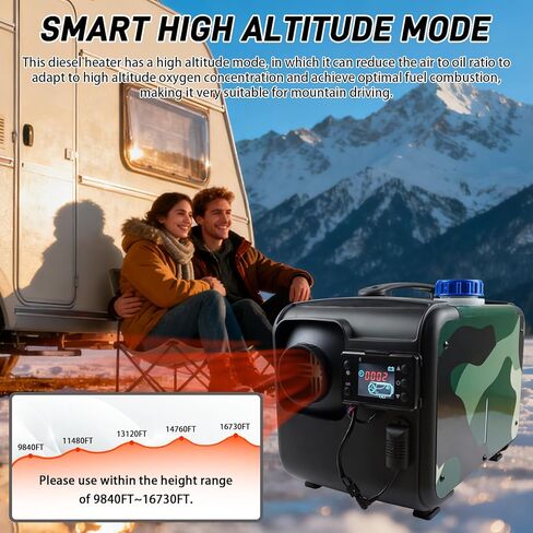 8KW Diesel Heater, 12V/24V All-in-One Parking Heater, Diesel Air Heater with LCD Screen, Bluetooth APP, Heat-Resistant Protective Sleev and 1.2 Gal Fuel Tank for RVs, Campers and Trucks in Saudi Arabia