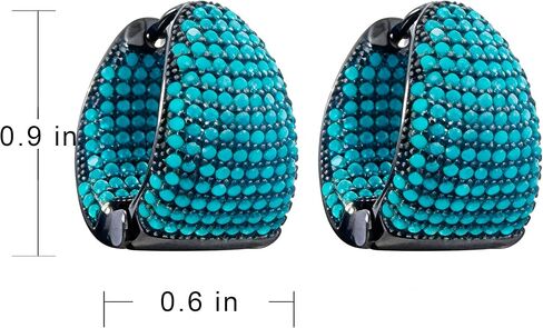 أقراط دائرية مكتنزة للنساء باللون الأزرق مجوهرات عصرية عصرية in Kuwait