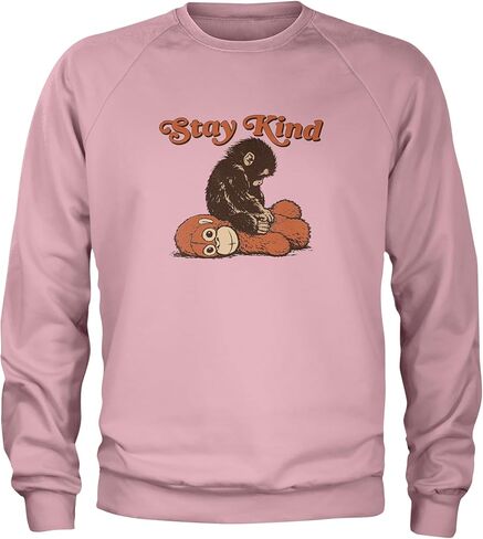 Punch Stay Kind Macaque Adult Crewneck Sweatshirt, Soft Fleece, Graphic Pullover in Kuwait