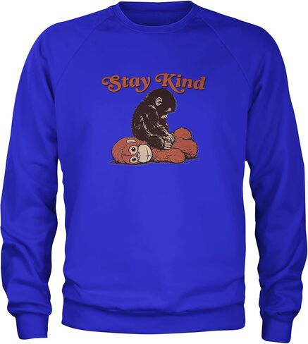 Punch Stay Kind Macaque Adult Crewneck Sweatshirt, Soft Fleece, Graphic Pullover in Saudi Arabia
