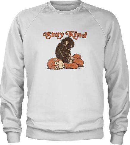 Punch Stay Kind Macaque Adult Crewneck Sweatshirt, Soft Fleece, Graphic Pullover in Saudi Arabia