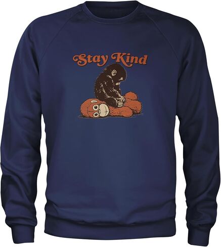 Punch Stay Kind Macaque Adult Crewneck Sweatshirt, Soft Fleece, Graphic Pullover in Saudi Arabia