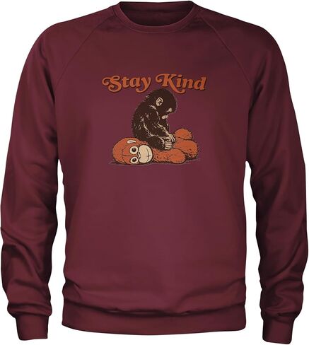 Punch Stay Kind Macaque Adult Crewneck Sweatshirt, Soft Fleece, Graphic Pullover in Saudi Arabia