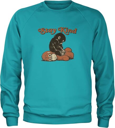 Punch Stay Kind Macaque Adult Crewneck Sweatshirt, Soft Fleece, Graphic Pullover in Saudi Arabia