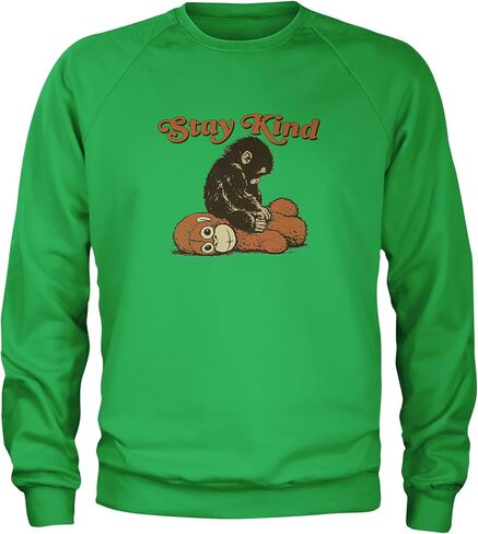 Punch Stay Kind Macaque Adult Crewneck Sweatshirt, Soft Fleece, Graphic Pullover in Saudi Arabia