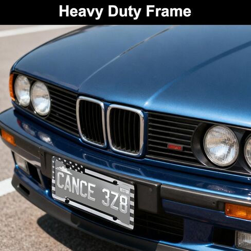 ANBOO 2 Pack License Plate Frames Black, Universal Stainless Steel License Plate Covers & Frames for American Standard Cars,12.6"x6.5" in Kuwait