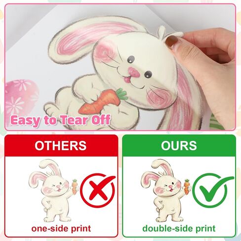 6 Sheets Happy Easter Window Clings, Double-Sided Reusable Oil Painting Bunny Eggs Window Decals for Glass, Mirror, Party Home Decor (Easter) in Kuwait