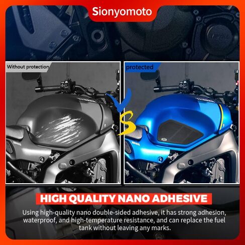مجموعة ملصقات واقية لخزان الوقود متوافقة مع XSR900 XSR-900 2022 2023 - مجموعة حماية مضادة للانزلاق، أسود | 3 قطع in Kuwait