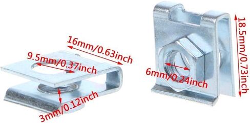 4 قطعة مشابك لوحة ترخيص السيارة، 6 مم معدن فضي على شكل حرف U مشبك تثبيت مع قاعدة لولبية للوحة حماية ممتص الصدمات للمحرك in Kuwait