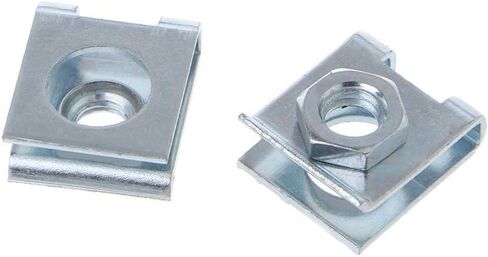 4 قطعة مشابك لوحة ترخيص السيارة، 6 مم معدن فضي على شكل حرف U مشبك تثبيت مع قاعدة لولبية للوحة حماية ممتص الصدمات للمحرك in Kuwait