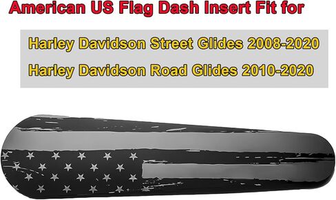 Black and White American Flag Metal Dash Panel Console Insert Fits Harley Davidson 2010-2020 Road Glides and 2008-2020 Street Glides in Kuwait