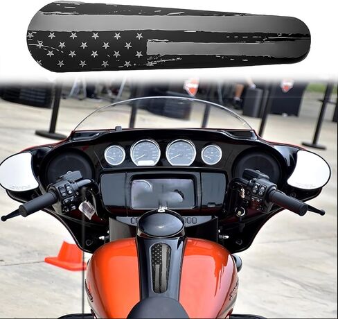 Black and White American Flag Metal Dash Panel Console Insert Fits Harley Davidson 2010-2020 Road Glides and 2008-2020 Street Glides in Kuwait