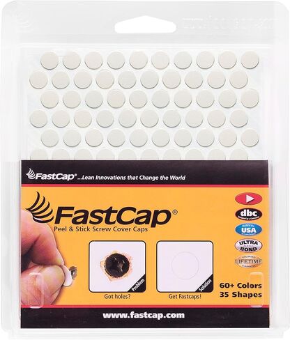 FastCap - أغطية فتحات المسمار، ملصقات دائرية مقاس 3/8 بوصة (9 مم) - مشاريع الأعمال الخشبية والأثاث والخزائن الاحترافية - ورقة واحدة (120 غطاء) - بولي كلوريد الفينيل الصلب، اللون - اللوز in Kuwait