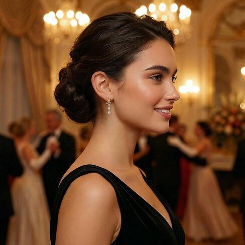 Jean Beau Gold Bow Drop Earrings for Women, Trendy Butterfly Sparkly Cubic Zirconia Hypoallergenic Dangle Earring Fashion Christmas Prom Wedding Outfit Accessories Jewelry Gift in Saudi Arabia