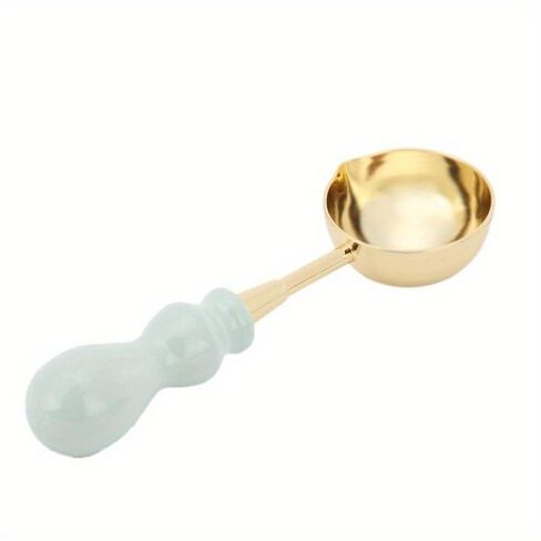 1Pc Wax Stamp Seal Spoon Retro Handle Sealing Wax Melting Spoon for Wax Sealing Decorative Wax Stamp Craft Gift (Yellow) in Saudi Arabia