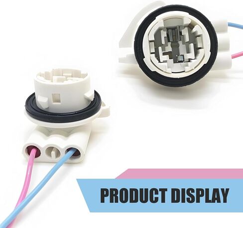 2 PCS Car Brake Light Socket, 3157B Brake Light Adapter Harness Socket, Daytime Running Bulbs Wire Harness Pigtail, Universal for Most Cars (Multicolored) in Kuwait