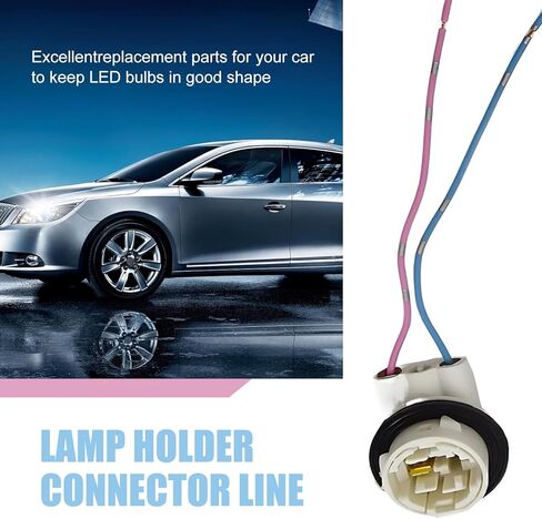 2 PCS Car Brake Light Socket, 3157B Brake Light Adapter Harness Socket, Daytime Running Bulbs Wire Harness Pigtail, Universal for Most Cars (Multicolored) in Kuwait