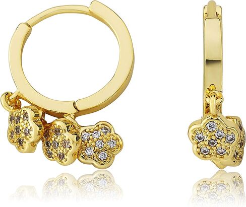 حلق هاجي ساحر مطلي بالذهب عيار 14 قيراط - لا يسبب الحساسية وخالي من النيكل للأذنين الحساسة in Kuwait