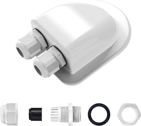 ACOPOWER وصلة دخول كابل مزدوج مقاوم للطقس بالطاقة الشمسية، كابل من خلال سقف RV، صندوق وصلات الطاقة الشمسية ABS، مبيت دخول لكابلات الطاقة الشمسية 14AWG إلى 10AWG لمشروع الطاقة الشمسية على RV، القوارب، القوافل، Campervan in Kuwait