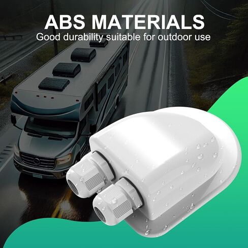 ACOPOWER وصلة دخول كابل مزدوج مقاوم للطقس بالطاقة الشمسية، كابل من خلال سقف RV، صندوق وصلات الطاقة الشمسية ABS، مبيت دخول لكابلات الطاقة الشمسية 14AWG إلى 10AWG لمشروع الطاقة الشمسية على RV، القوارب، القوافل، Campervan in Kuwait