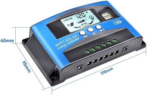 MPPT 100A 12V/24V منظم التركيز التلقائي لتتبع الألواح الشمسية منظم الشحن مع منفذ USB مزدوج، شاشة LCD، تقنية Mppt جديدة in Kuwait