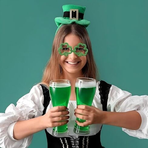 2 Pairs St. Patricks Day Shamrock Glasses Green Plastic Shutter Four Leaf Clover Eyeglasses for Party Supplies in Saudi Arabia