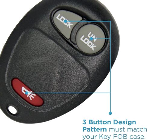 Keyless2Go Replacement for New Shell Case and 3 Button Pad for Remote Key Fob with FCC L2C0007T - Shell ONLY in Saudi Arabia