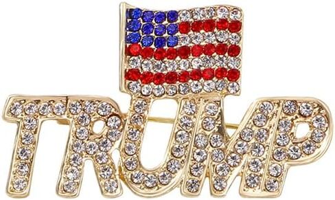 بروش دبوس ترامب مع العلم الأمريكي/بضائع ترامب ماغا للانتخابات الرئاسية الأمريكية لعام 2024 in Kuwait