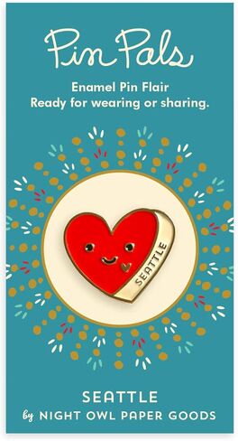 Seattle Love Enamel Pin – Cute Smiling Red Seattle Heart Lapel Pin for Jacket, Bag, Backpack or Hat – Sturdy Gold Metal Pin – Fun Moving Gift, Emerald City Pride Souvenir – USA Small Business in Kuwait
