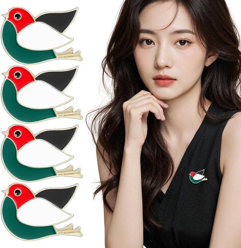 GALPADA 4pcs Palestine Flag Lapel Pins, Metal Bird Shape Brooches Palestinian Flag Badge for Clothing Bags Hats Cultural Pride Jewelry Gift for Sports Events in Saudi Arabia