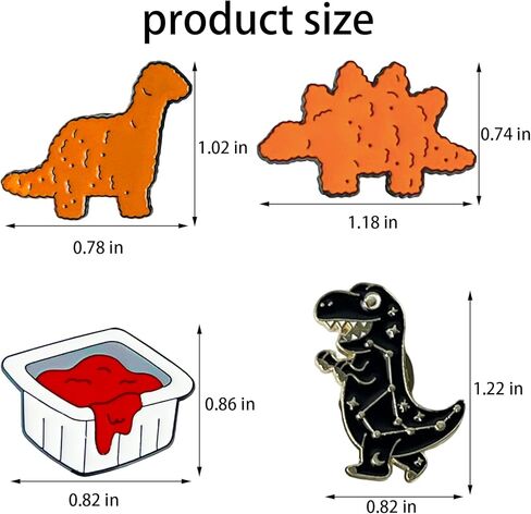 Dinosaur Chicken Nugget Enamel Pins Funny Backpack Pins for Women Men Pop Culture Enamel Pins Cute Cool Button Lapel Brooch Pins for Backpacks Hats in Kuwait