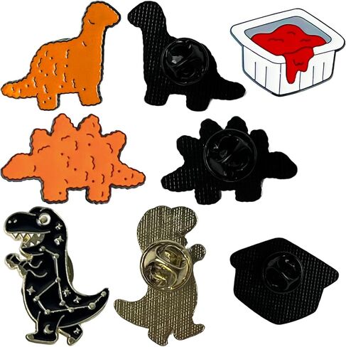 Dinosaur Chicken Nugget Enamel Pins Funny Backpack Pins for Women Men Pop Culture Enamel Pins Cute Cool Button Lapel Brooch Pins for Backpacks Hats in Kuwait