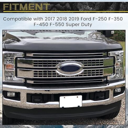KUAFU Front Grille Compatible with 2017 2018 2019 Ford F250 F350 F450 F550 Super Duty Front Chrome Bumper Hood Grill in Saudi Arabia